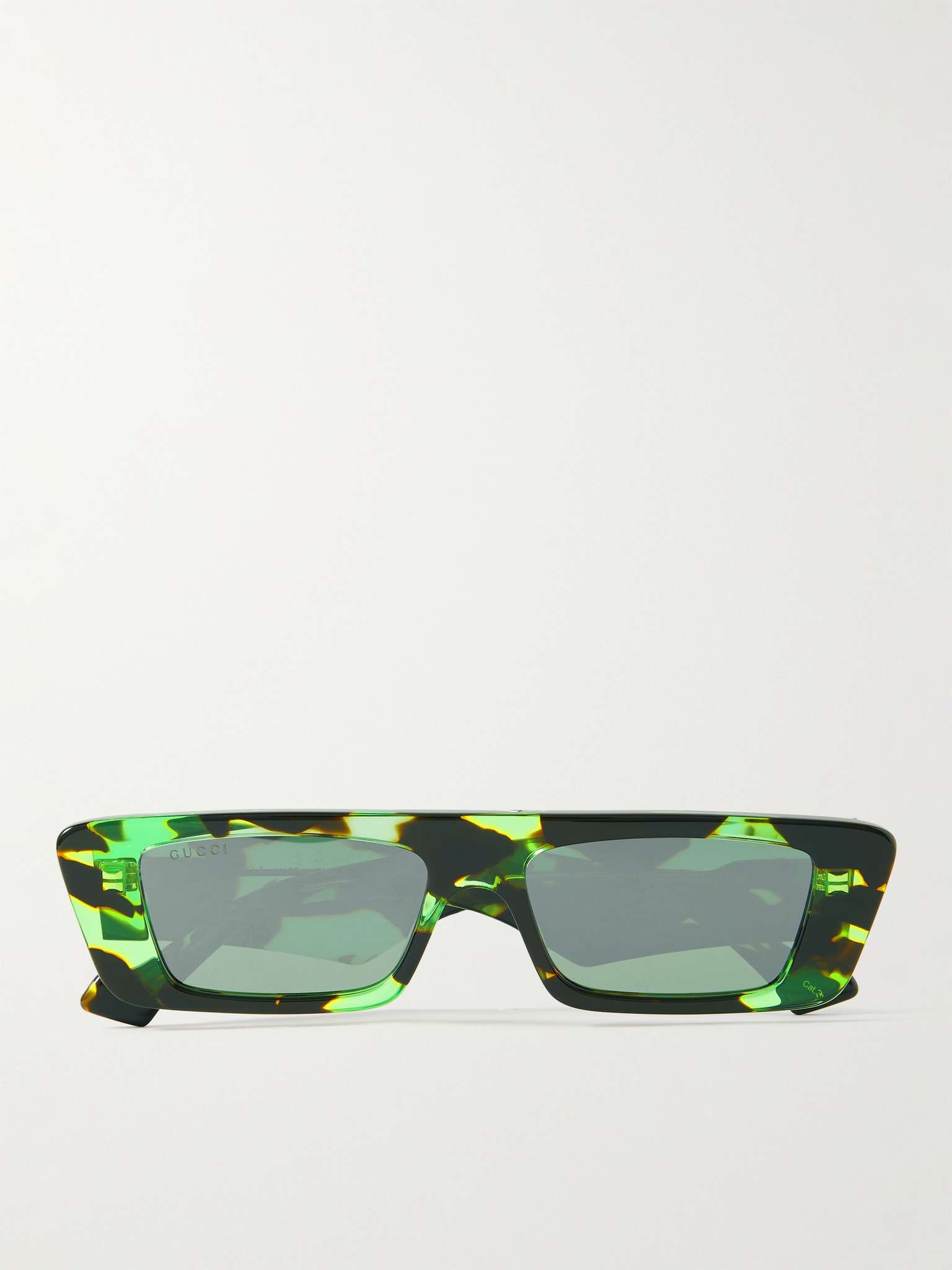 Rectangle-Frame Tortoiseshell Recycled-Acetate Sunglasses - 1