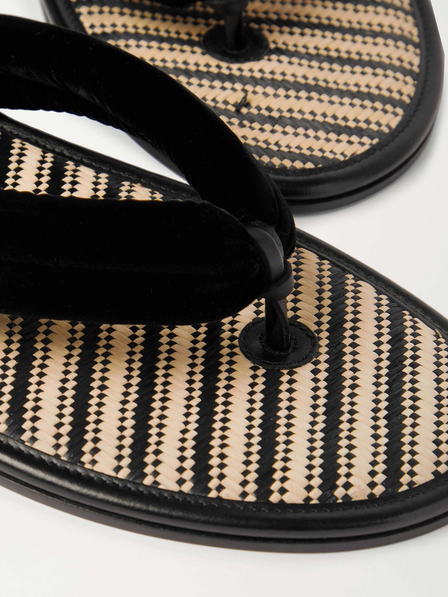 Brighton Velvet and Raffia Sandals - 5