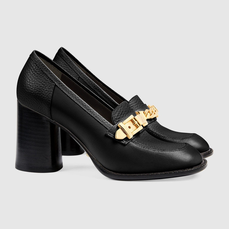 GUCCI Women's mid-heel loafer with chain outlook