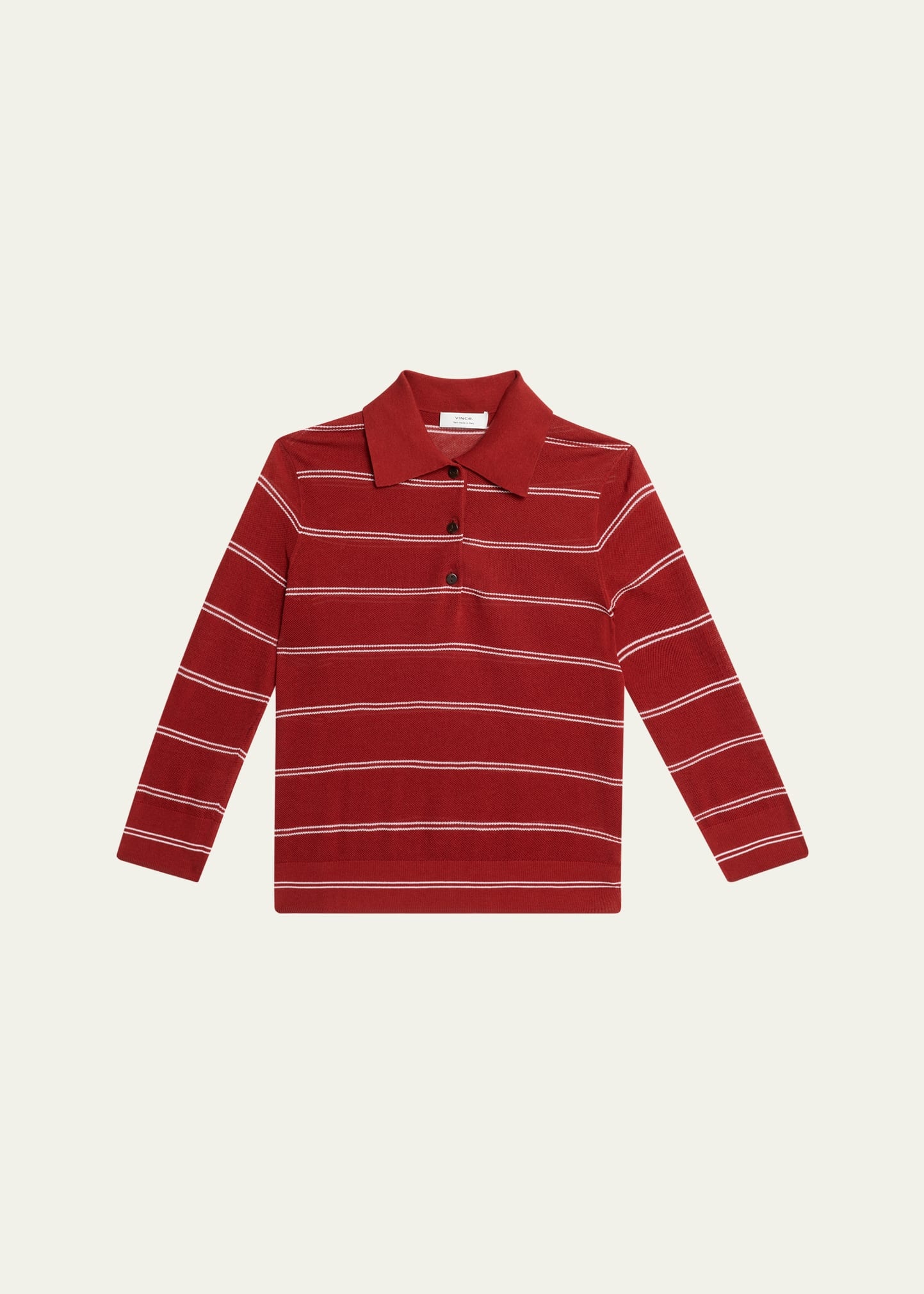 Striped Pique Cotton Polo - 1