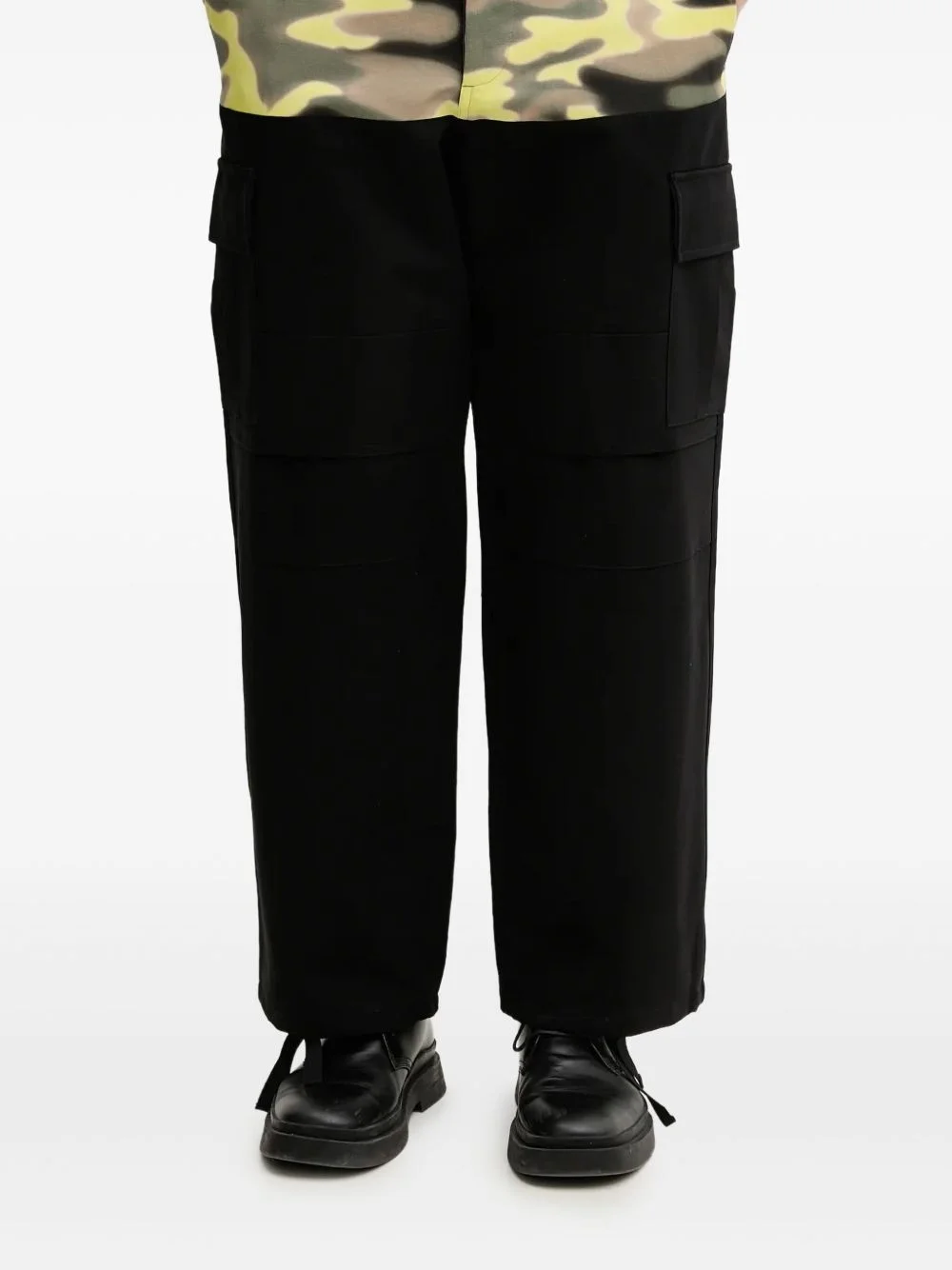 camouflage-panel wide-leg trousers - 1