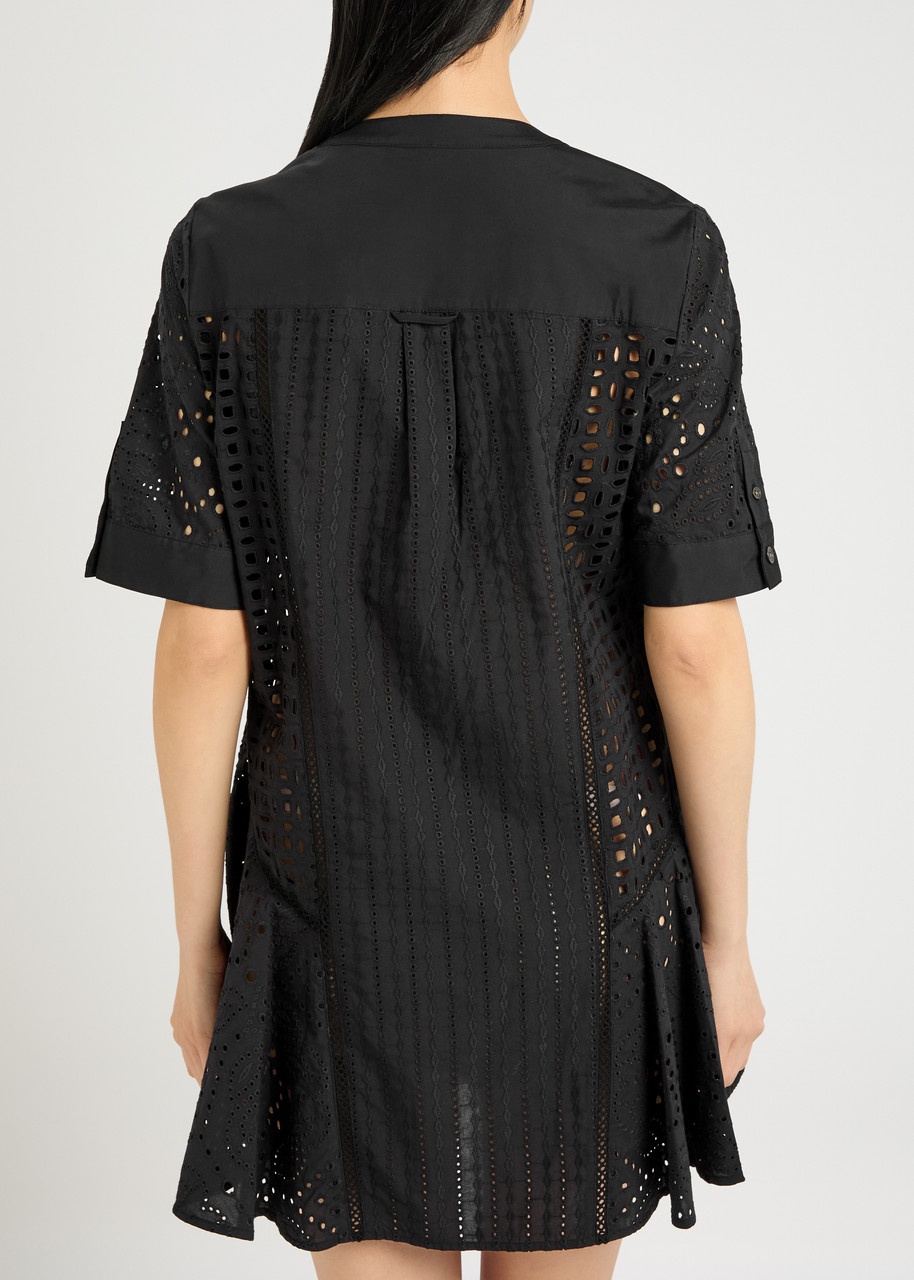 Veronica Beard Dara Embroidered Cotton Mini Dress - 3
