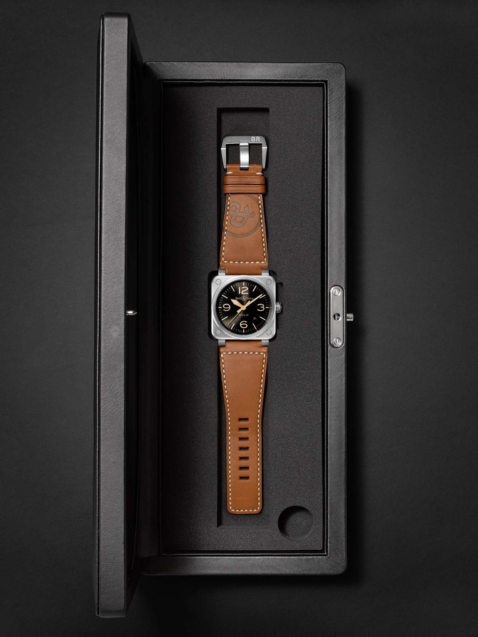 BR 03-92 Golden Heritage Limited Edition Automatic 42mm Stainless Steel and Leather Watch, Ref. No.  - 8