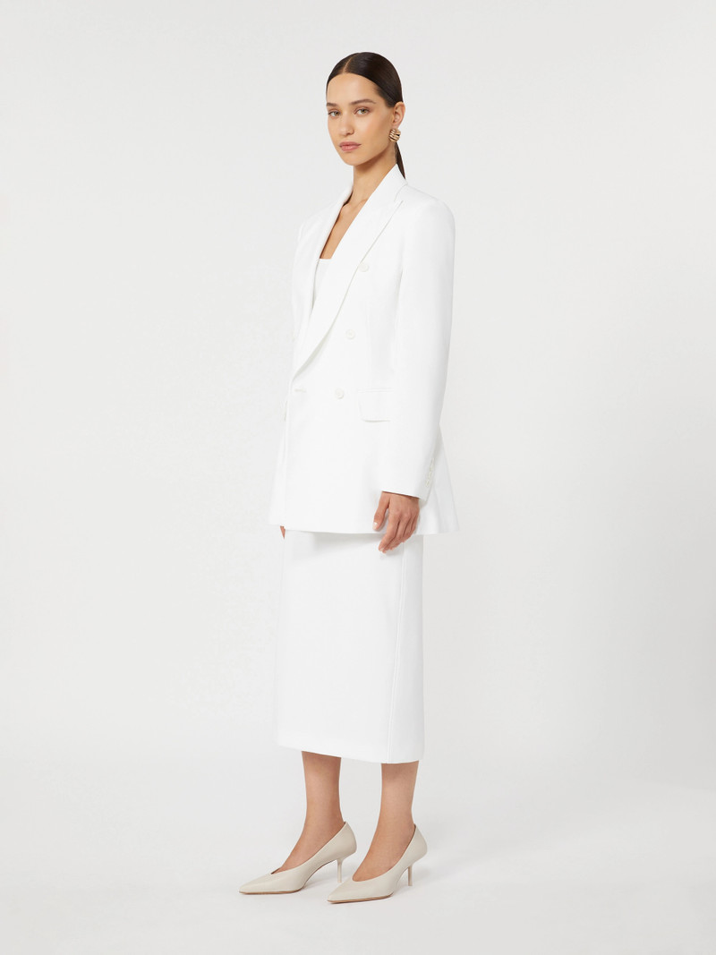 Max Mara Technical jersey pencil skirt - OPTICAL WHITE outlook