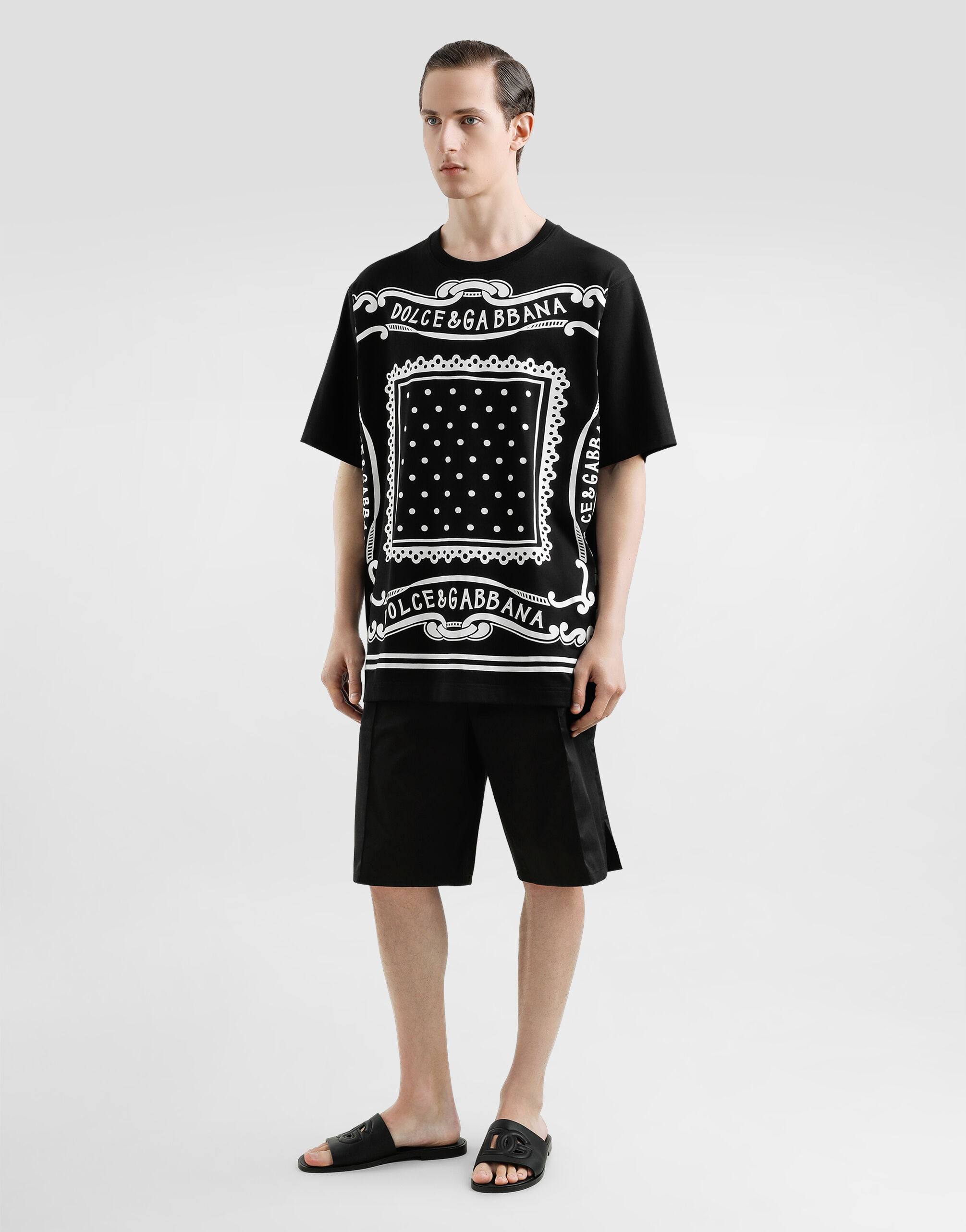 Cotton T-shirt with bandanna print - 2