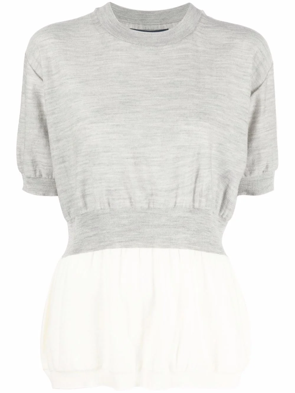 two-tone wool T-shirt - 1