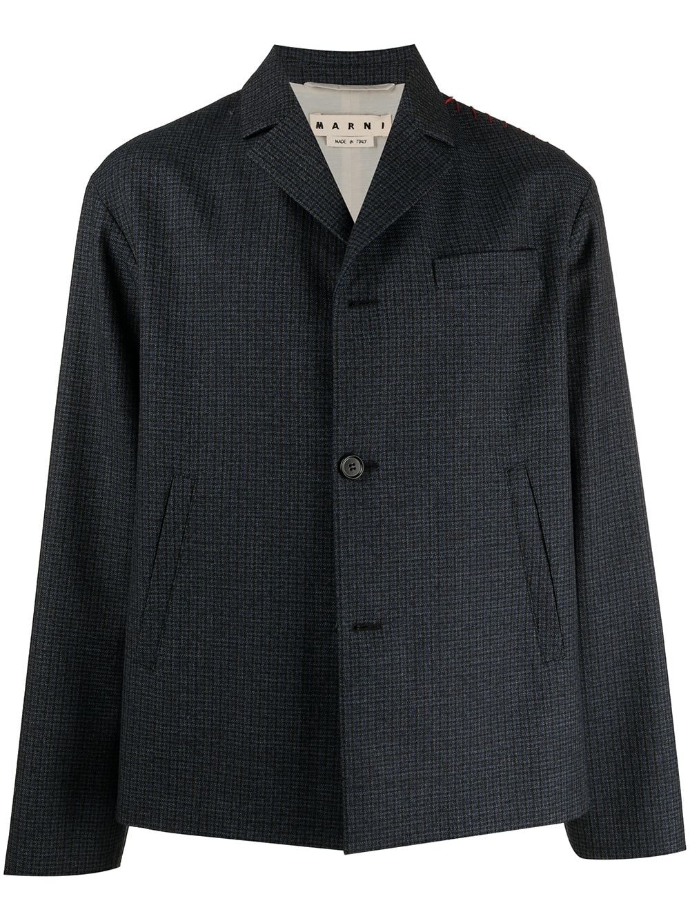 check-pattern single-breasted blazer - 1