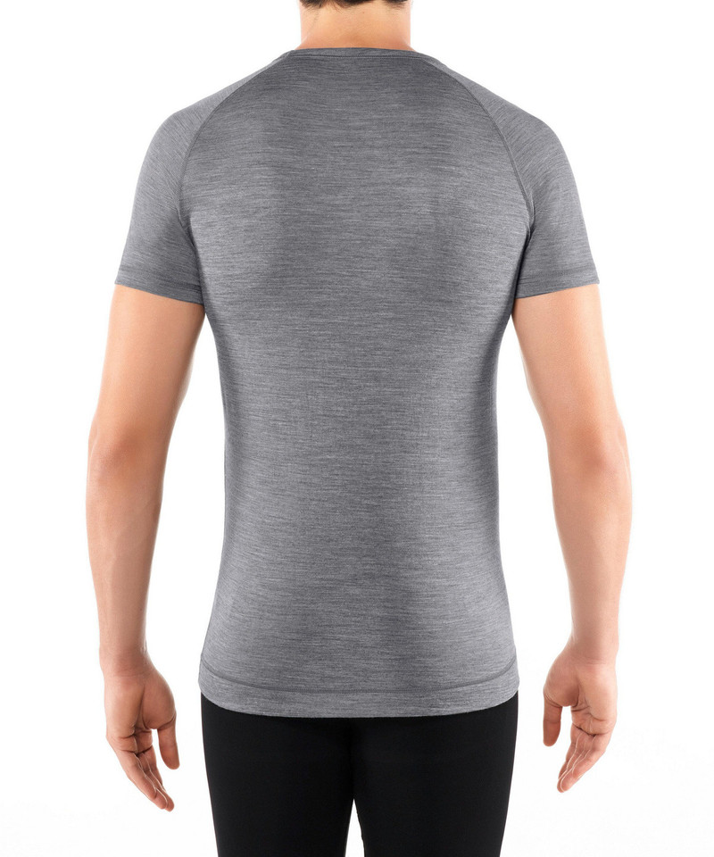 Men Short sleeve Shirt Silk-Wool 2