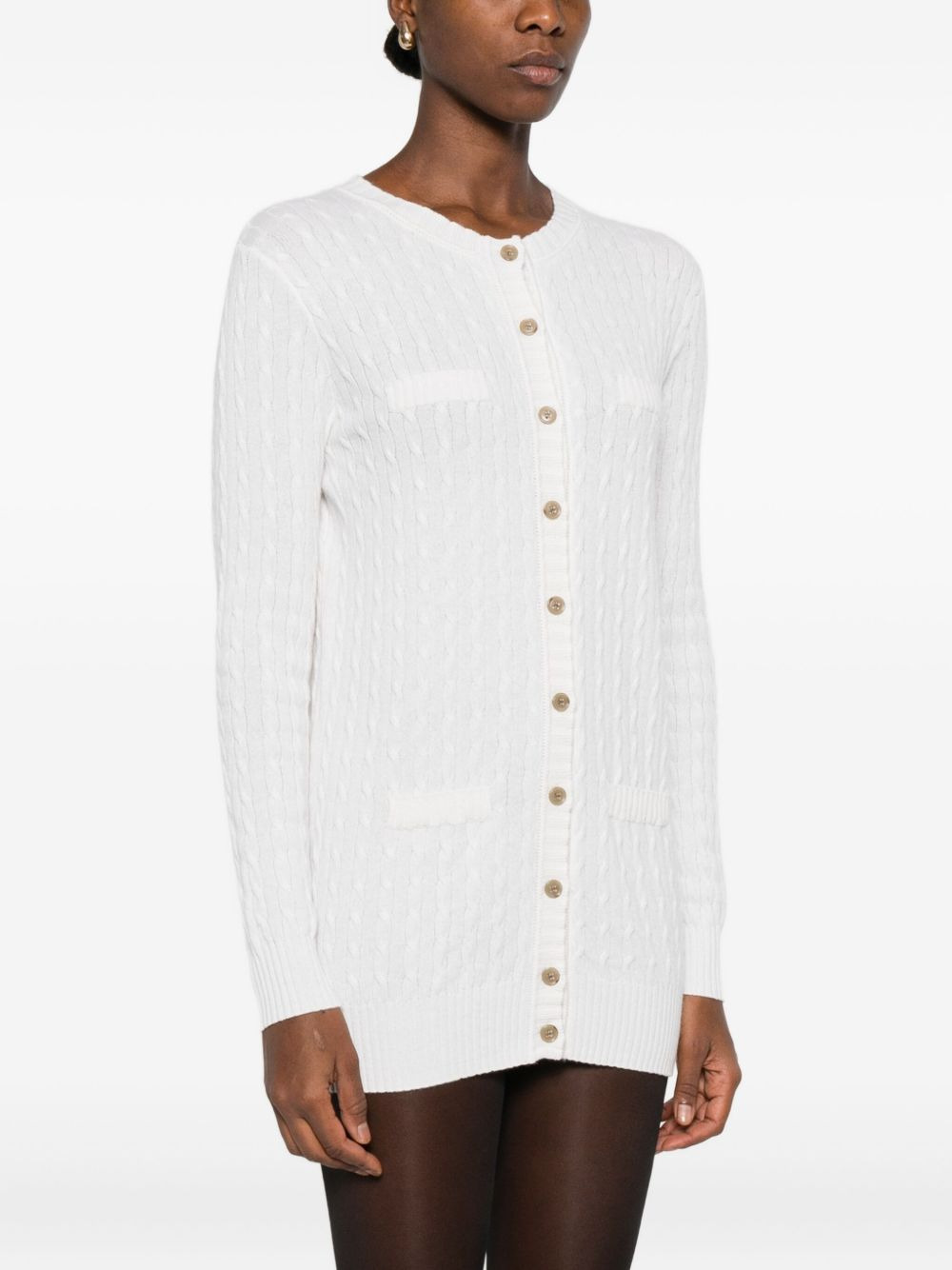 cable-knit button cardigan - 3