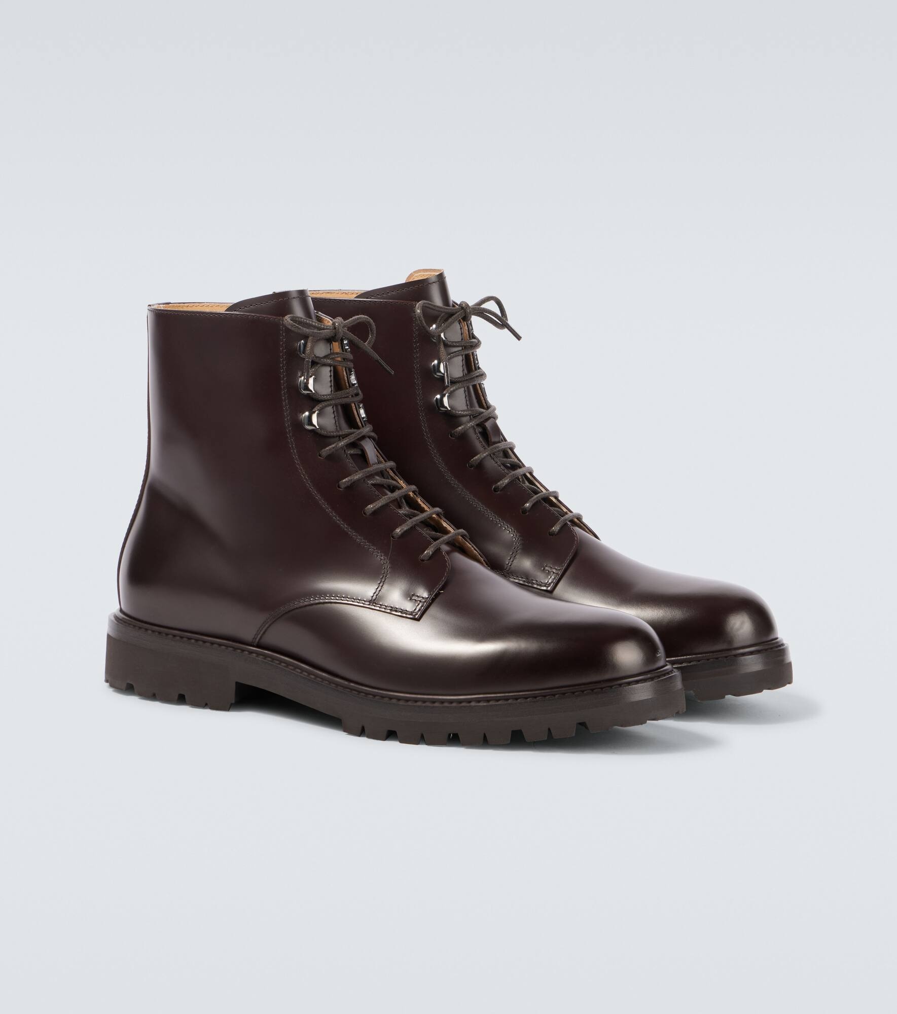 Leather lace-up boots - 5