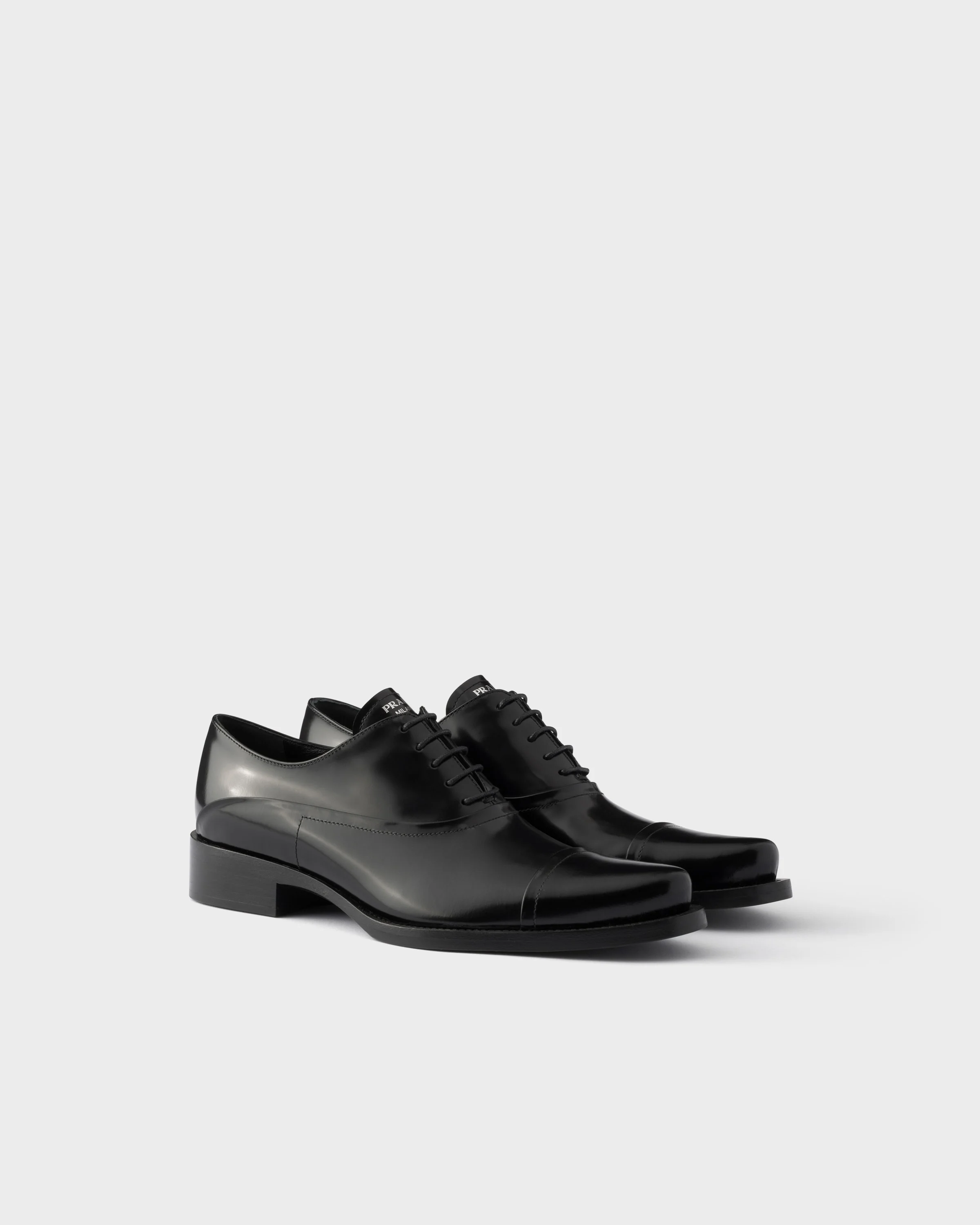 Brushed leather lace-up shoes - 1