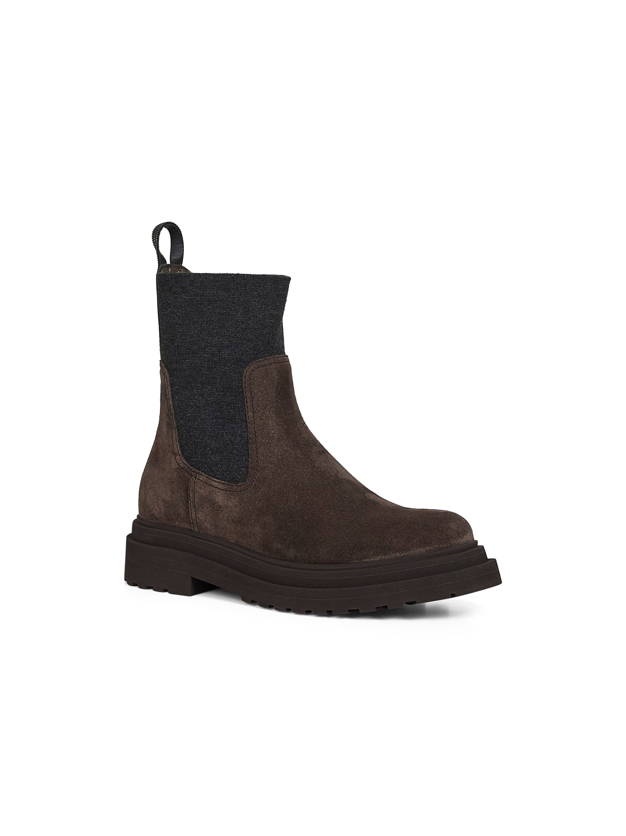 Brunello Cucinelli Women Brown Suede Embroidered Ankle Boots - 2