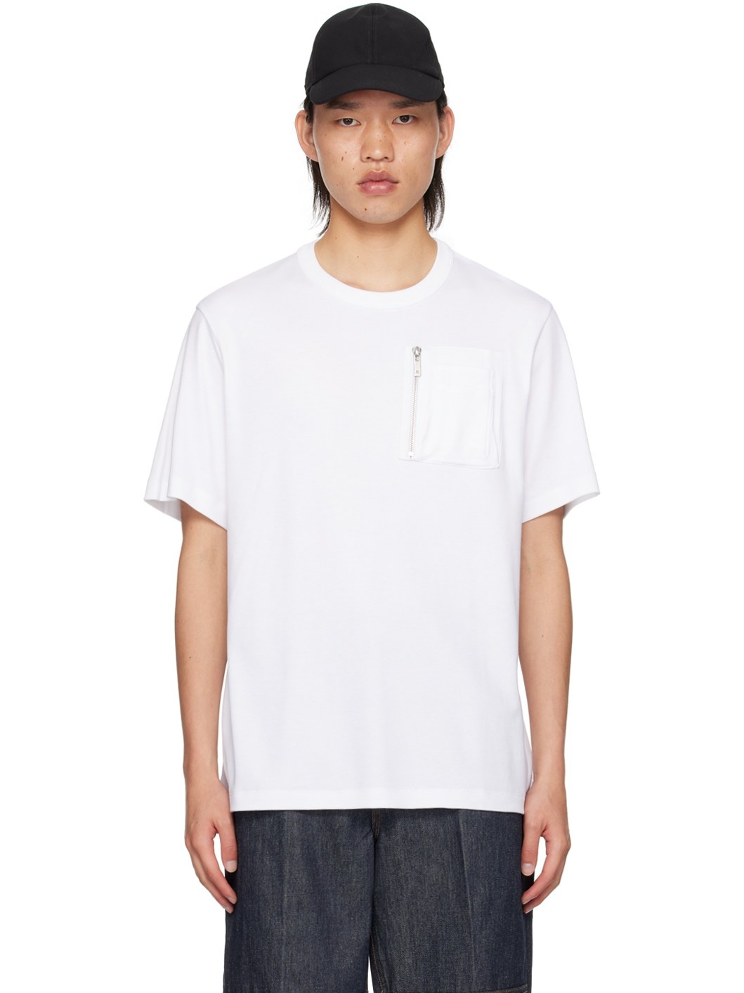 White Utility Pocket T-Shirt - 1