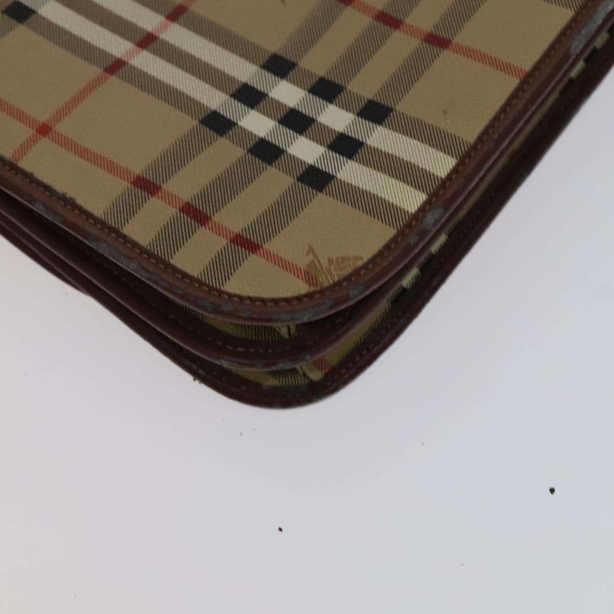 Burberry Nova Check Shoulder Bag Pvc Beige Brown Gold - 12