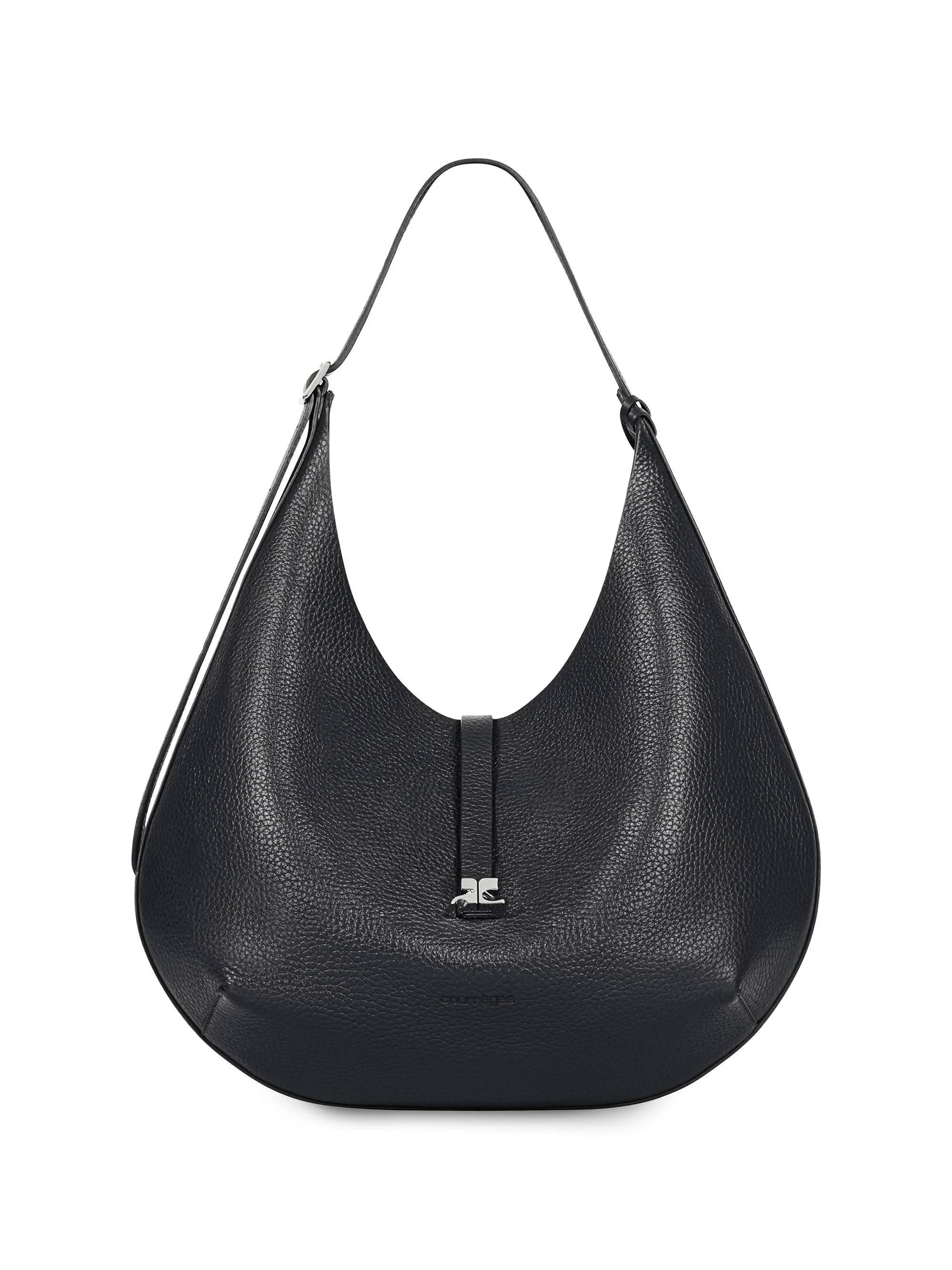 Women's Holy Leather Hobo Bag - Black - 1