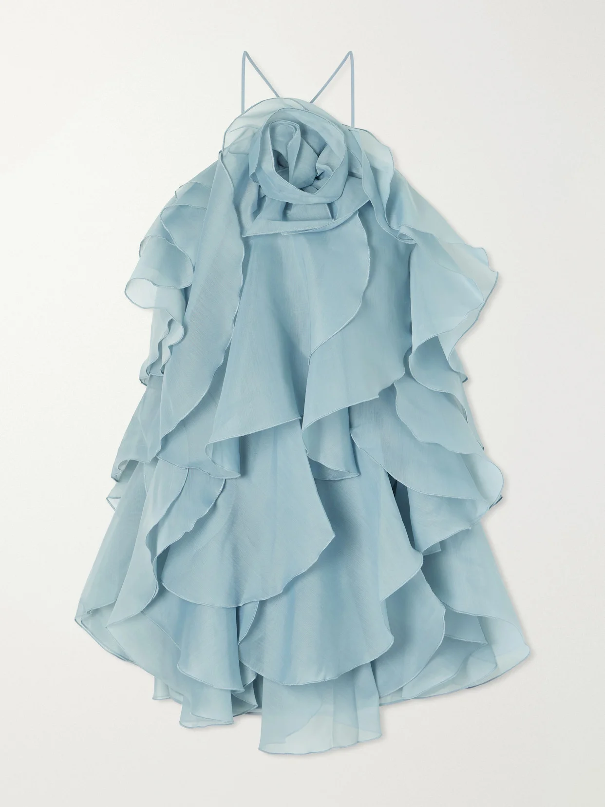 Pandorea Appliquéd Ruffled Layered Chiffon Mini Dress - 1