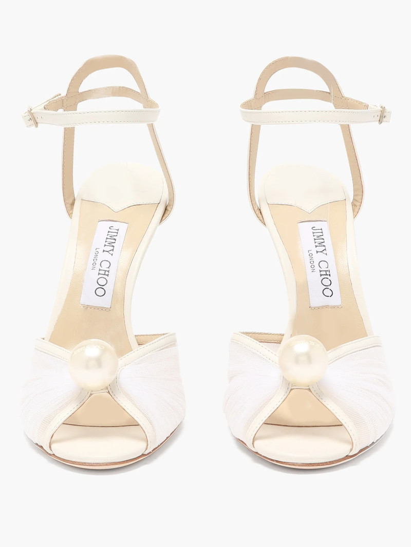 Sacora 100 faux-pearl tulle sandals 5