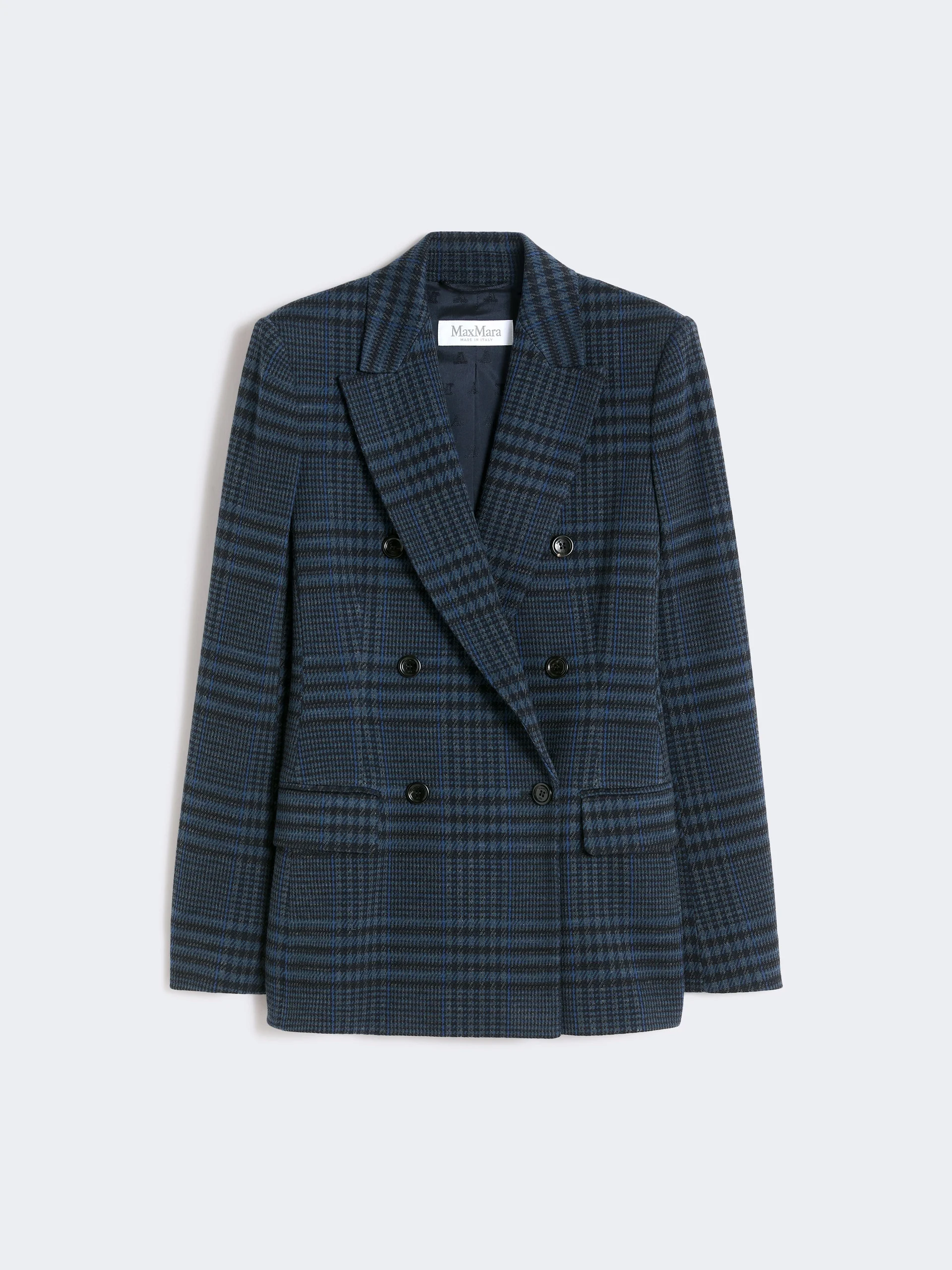 BISSO Double-breasted jacquard jersey blazer - CHINA BLUE - 1