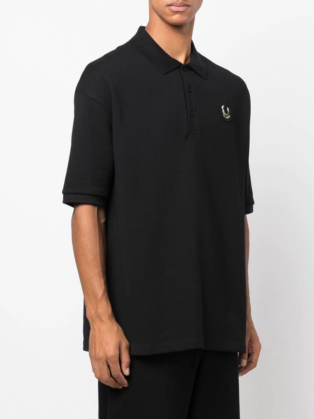 logo-patch graphic-print polo - 4