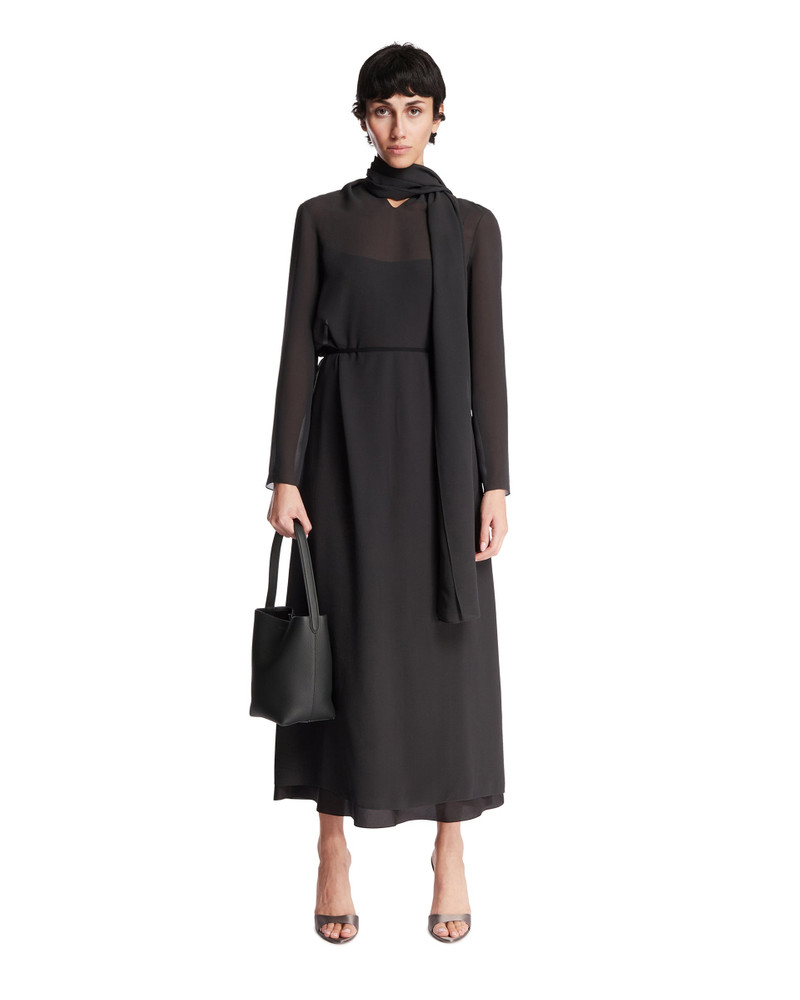 The Row Gray Midi Silk Dress outlook