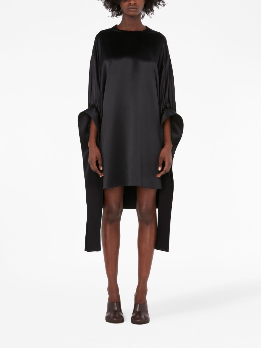 Tab Sleeve satin-finish minidress - 2