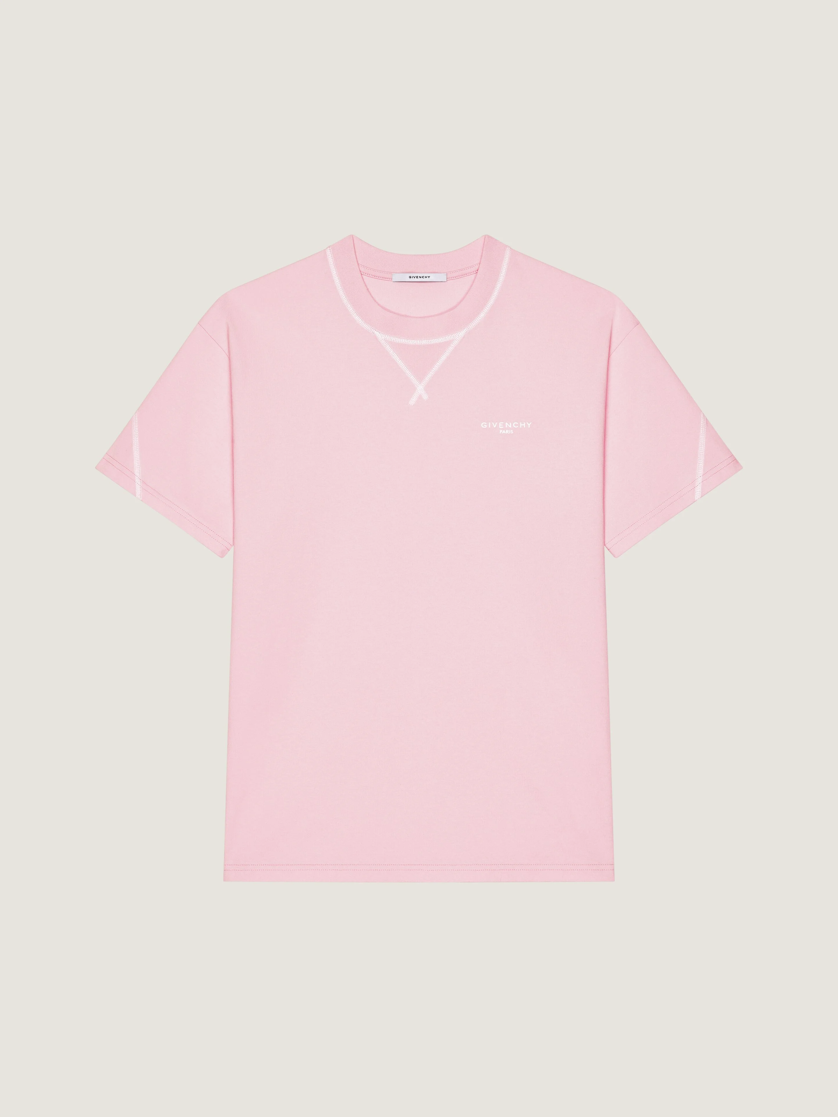 COUTURE SEAM T-SHIRT IN COTTON WITH GIVENCHY EMBROIDERY - 1