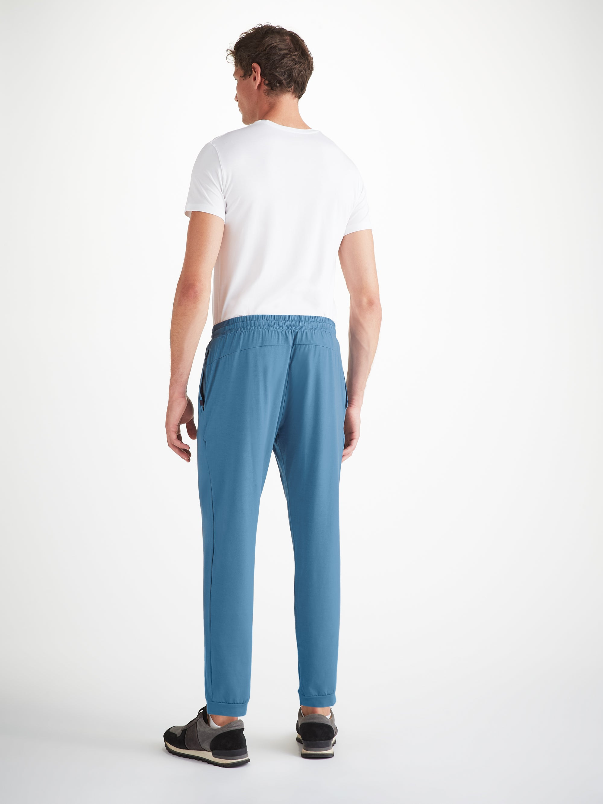Men's Track Pants Basel Micro Modal Stretch Steel Blue - 4