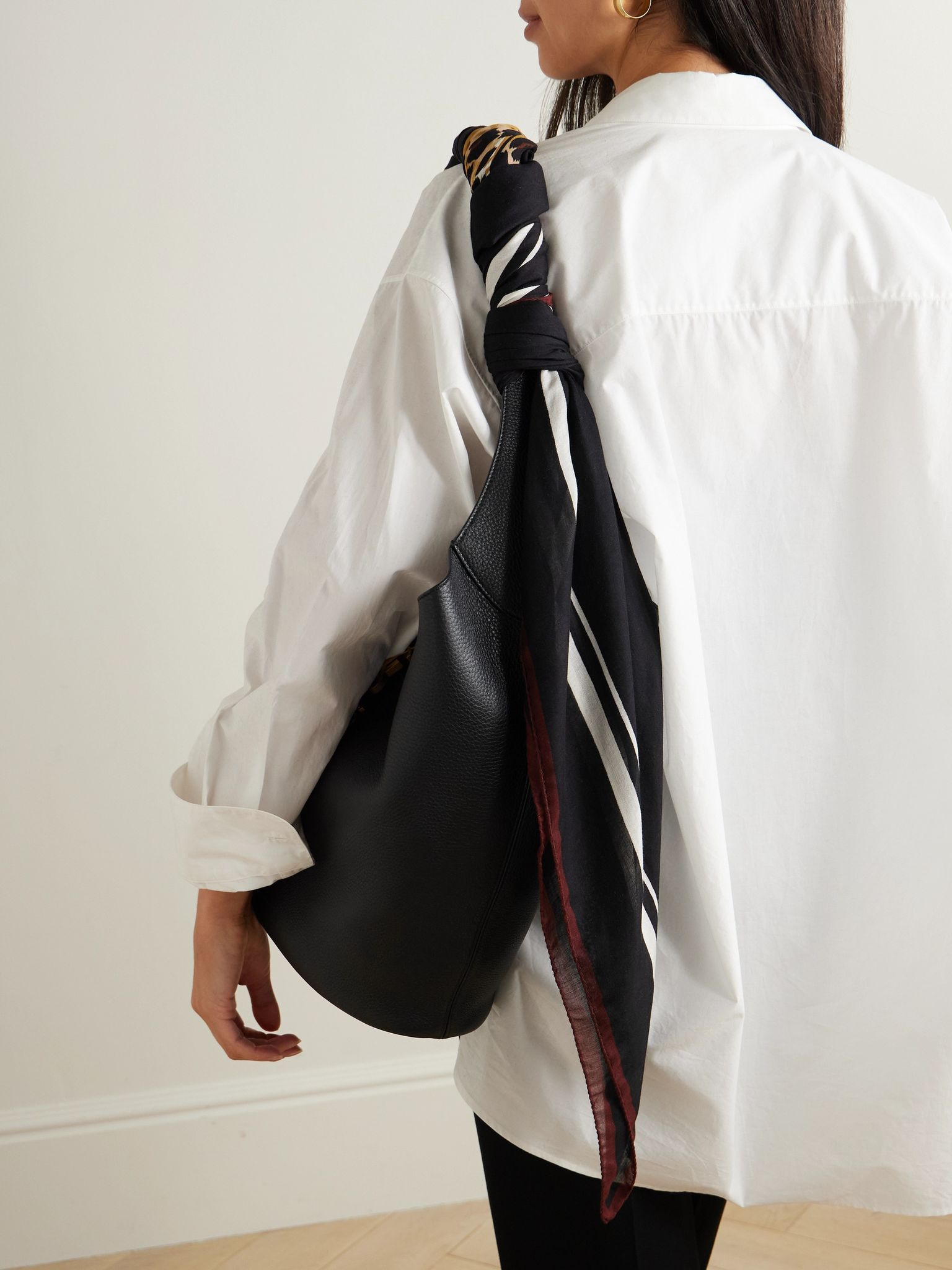 Printed modal and cashmere-blend scarf Black - 2