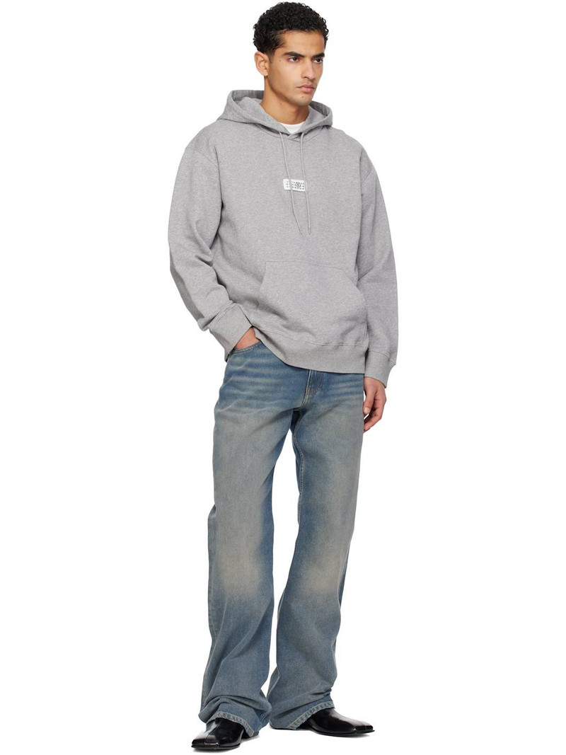 MM6 Maison Margiela Gray Logo Patch Hoodie outlook
