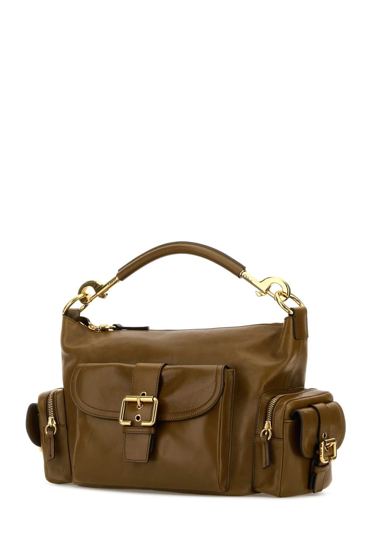 Chloe Women Khaki Leather Camera Bag Handbag - 2