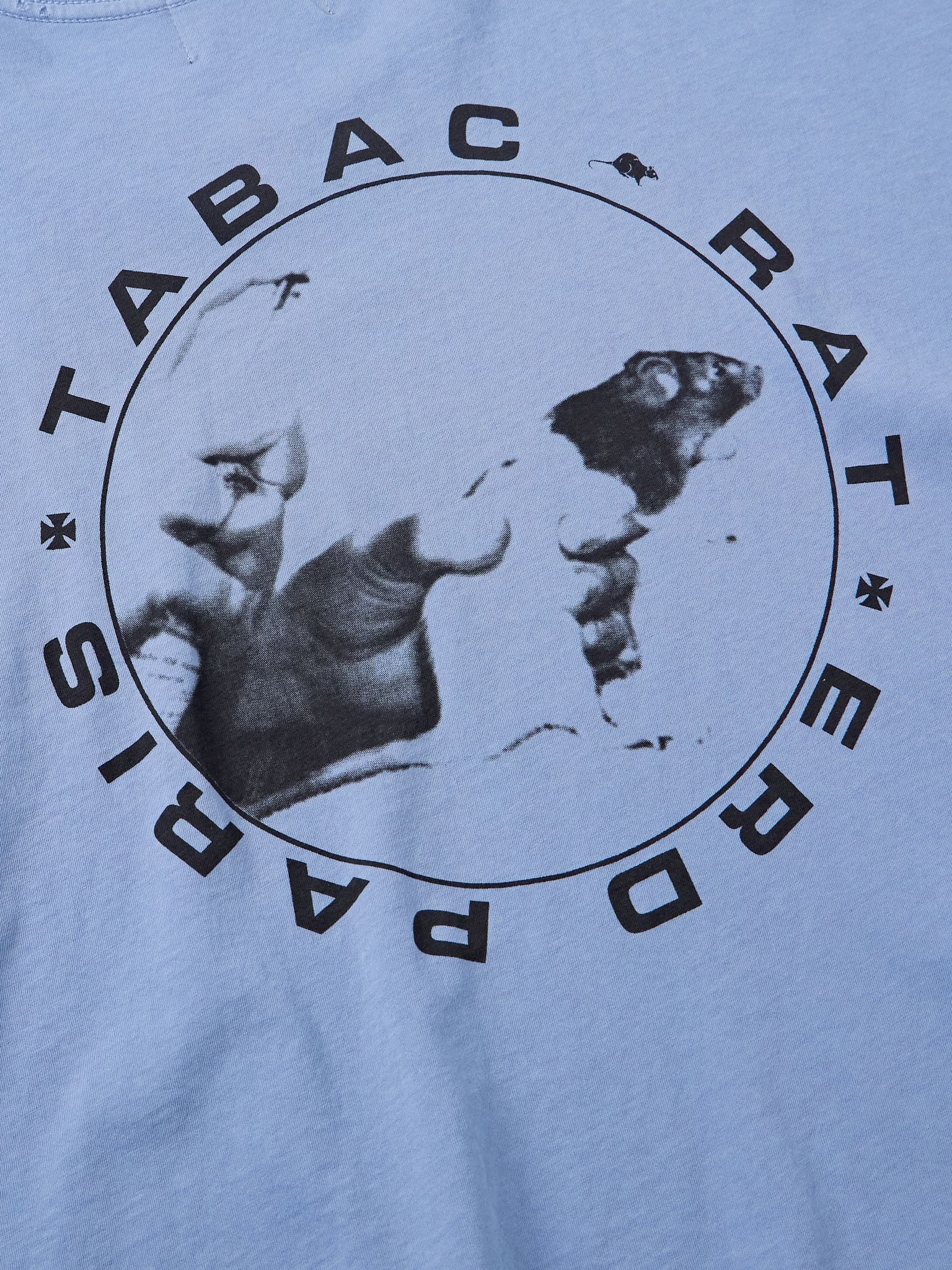 Cropped Distressed Logo-Print Garment-Dyed Cotton-Jersey T-Shirt Blue - 5