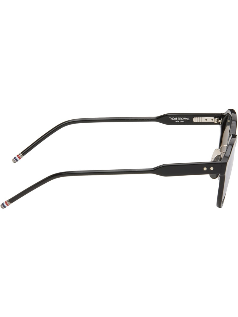 Thom Browne Black Acetate Oval Sunglasses outlook