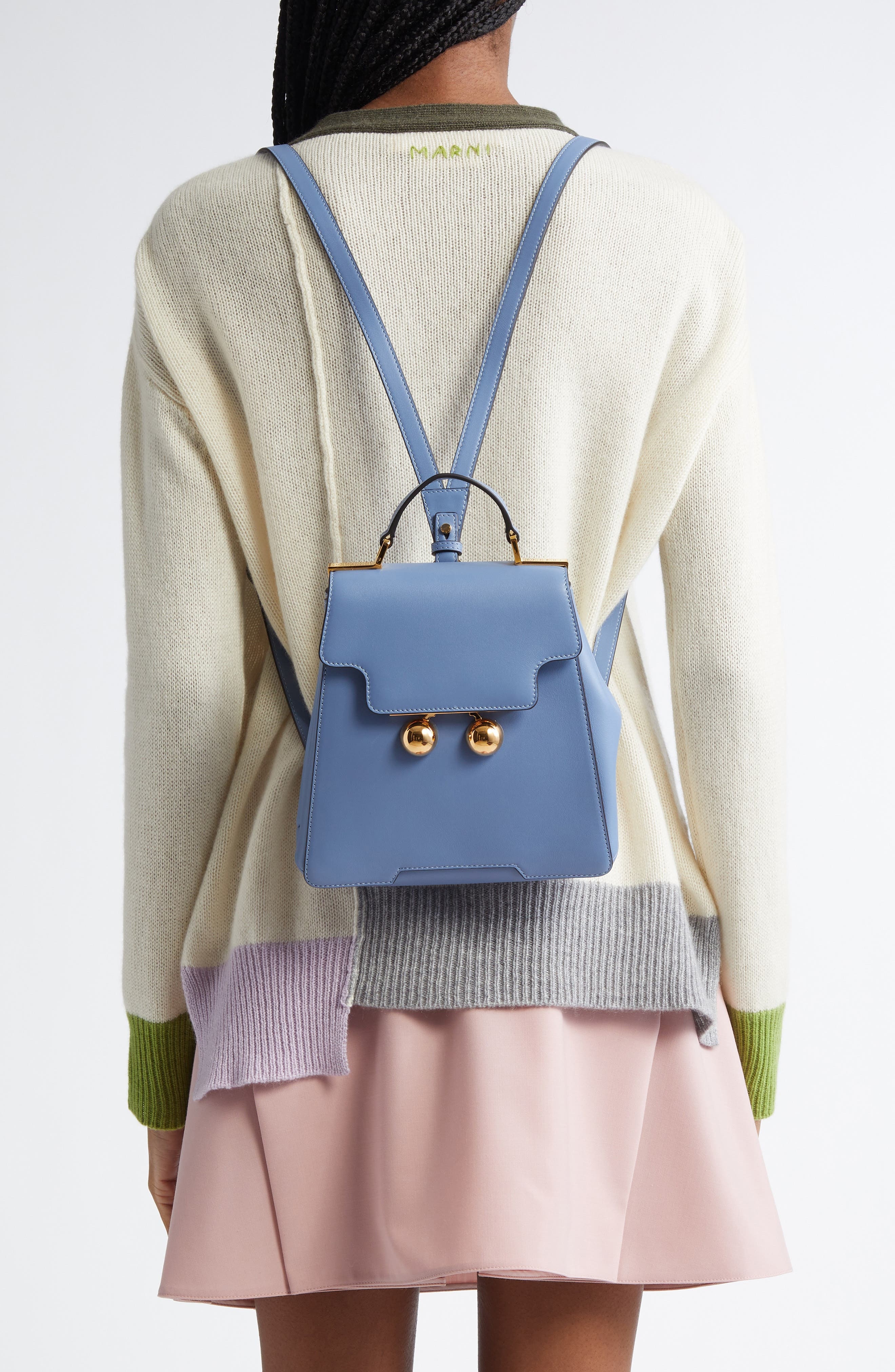 Marni Trunkaroo Leather Backpack in Sky/Blue at Nordstrom - 2