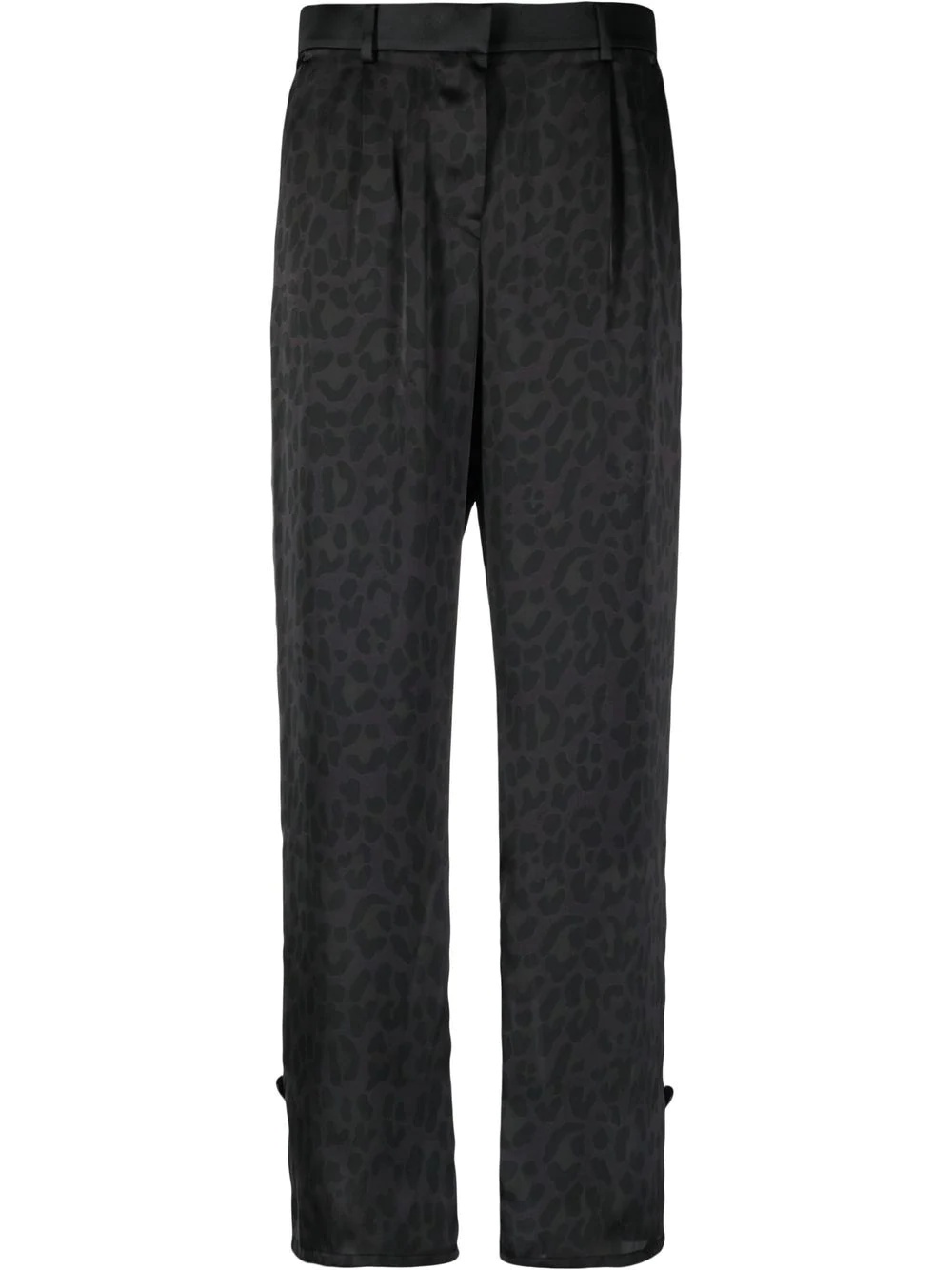 high-waisted patterned trousers - 1