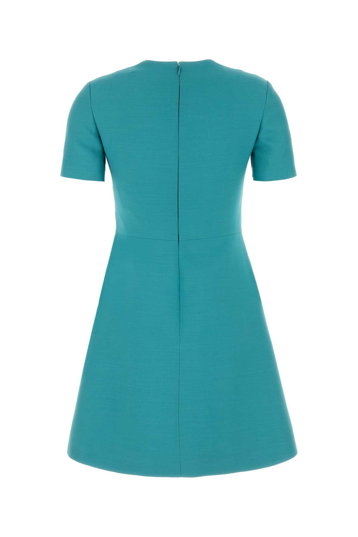 Valentino Garavani Women Turquoise Wool Blend Dress - 2