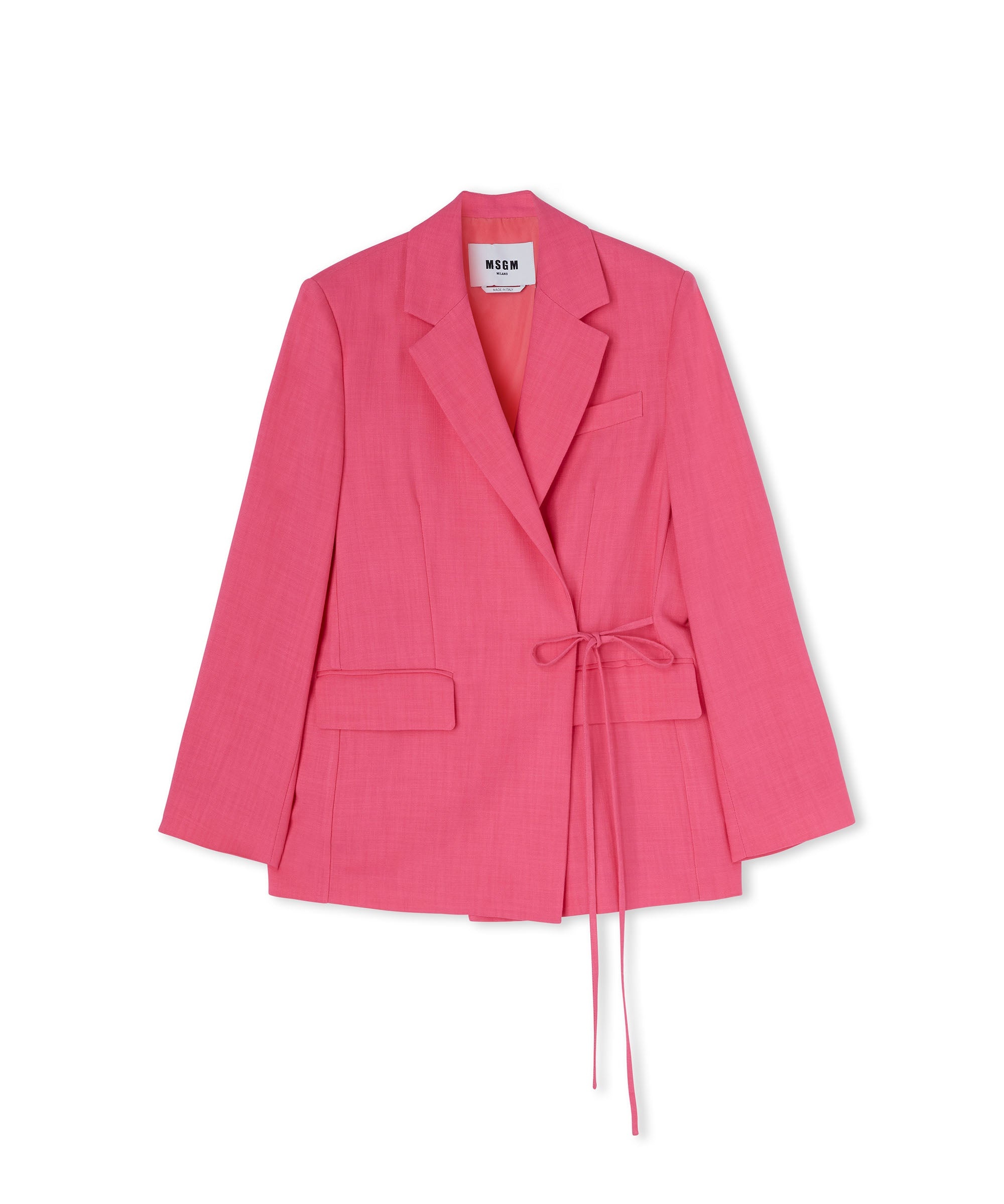 ジャケット MSGM SS23 VISCOSE BLAZER (3441MDG12_23710104) MSGM Coarse viscose blazer with wrap design | REVERSIBLE
