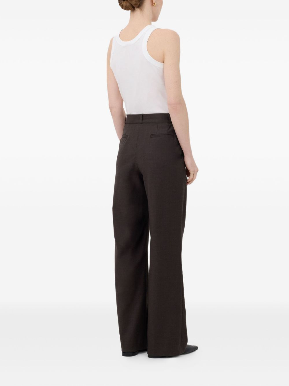 pleated straight-leg trousers - 4