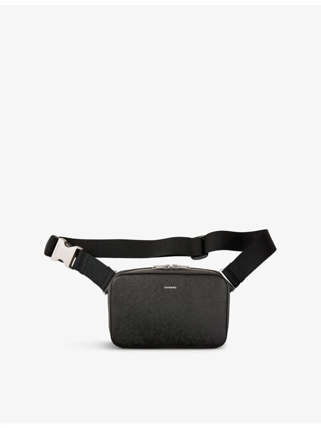 Logo-embossed small recycled-leather bag - 1