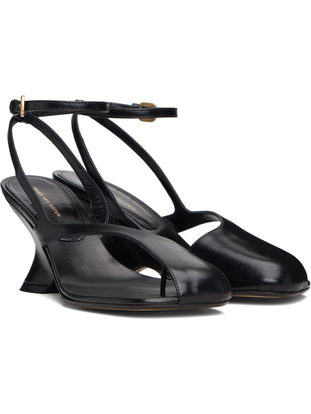 Black Cutout Heeled Sandals - 4