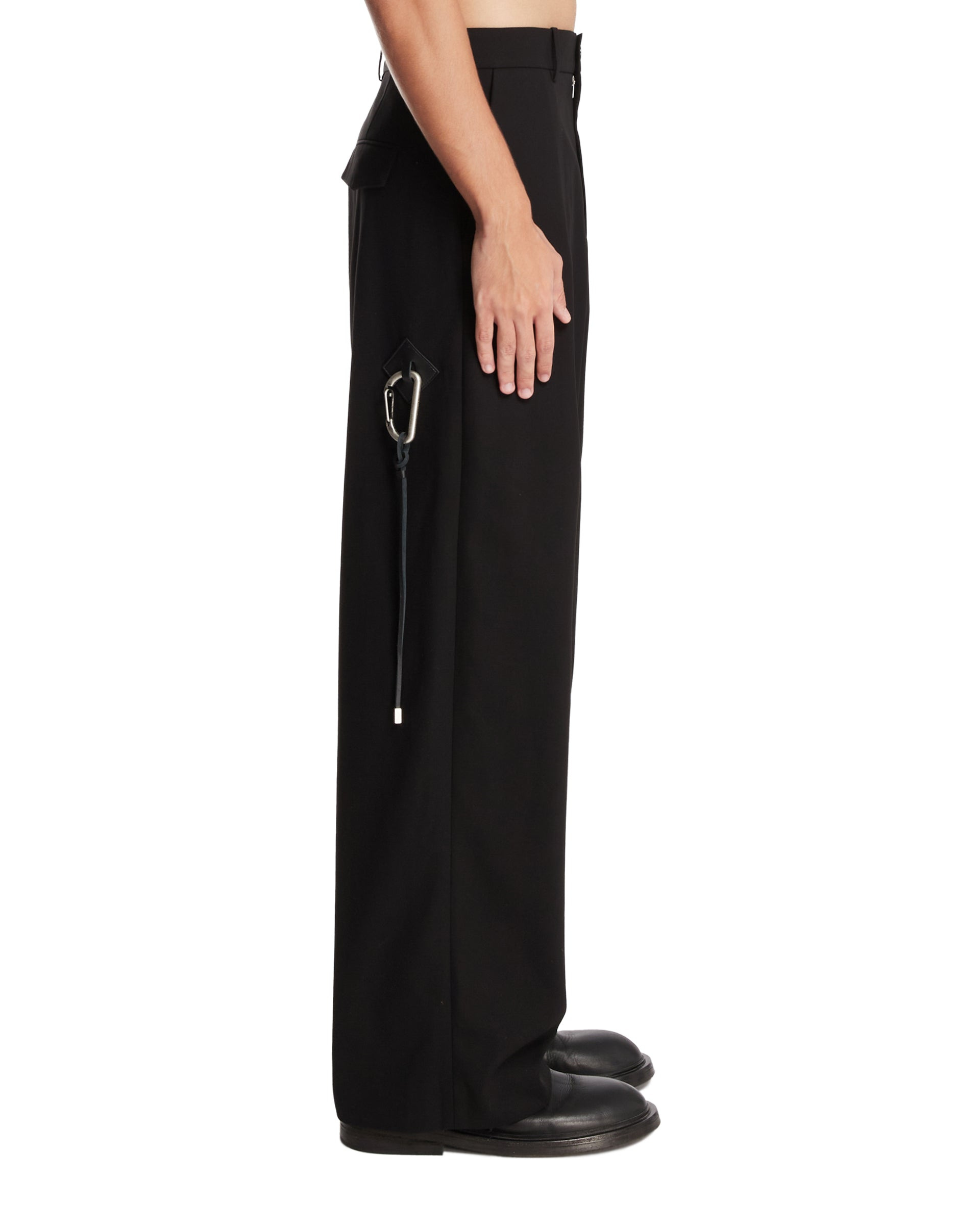 Green Wool Drawstring Trousers - 5