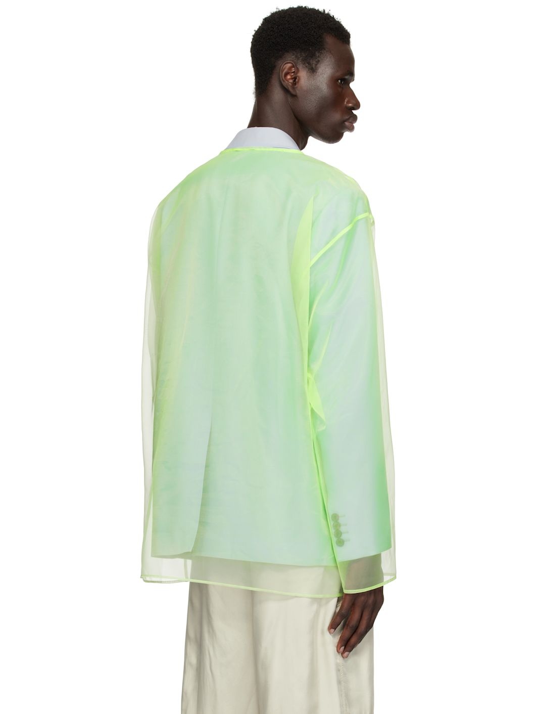 Green Sheer Crew Neck Top - 3