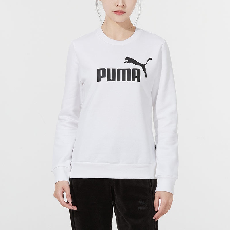 (WMNS) PUMA Essential Logo Fleece Crew Neck Sweater 'White' 847678-02 - 3