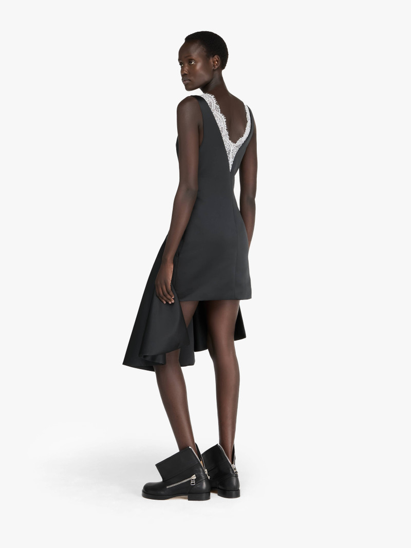 DRAPED HEMLINE V-NECK DRESS 3