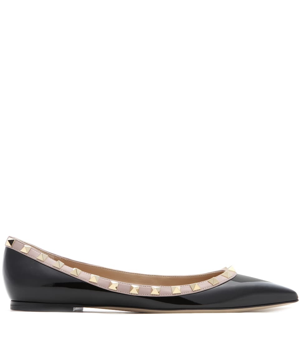 Valentino Garavani Rockstud patent leather ballet flats - 4