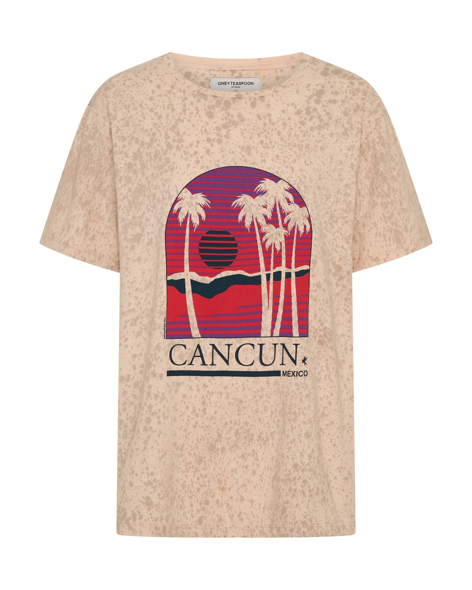 Cancun Boyfriend Tee - Stone - 1