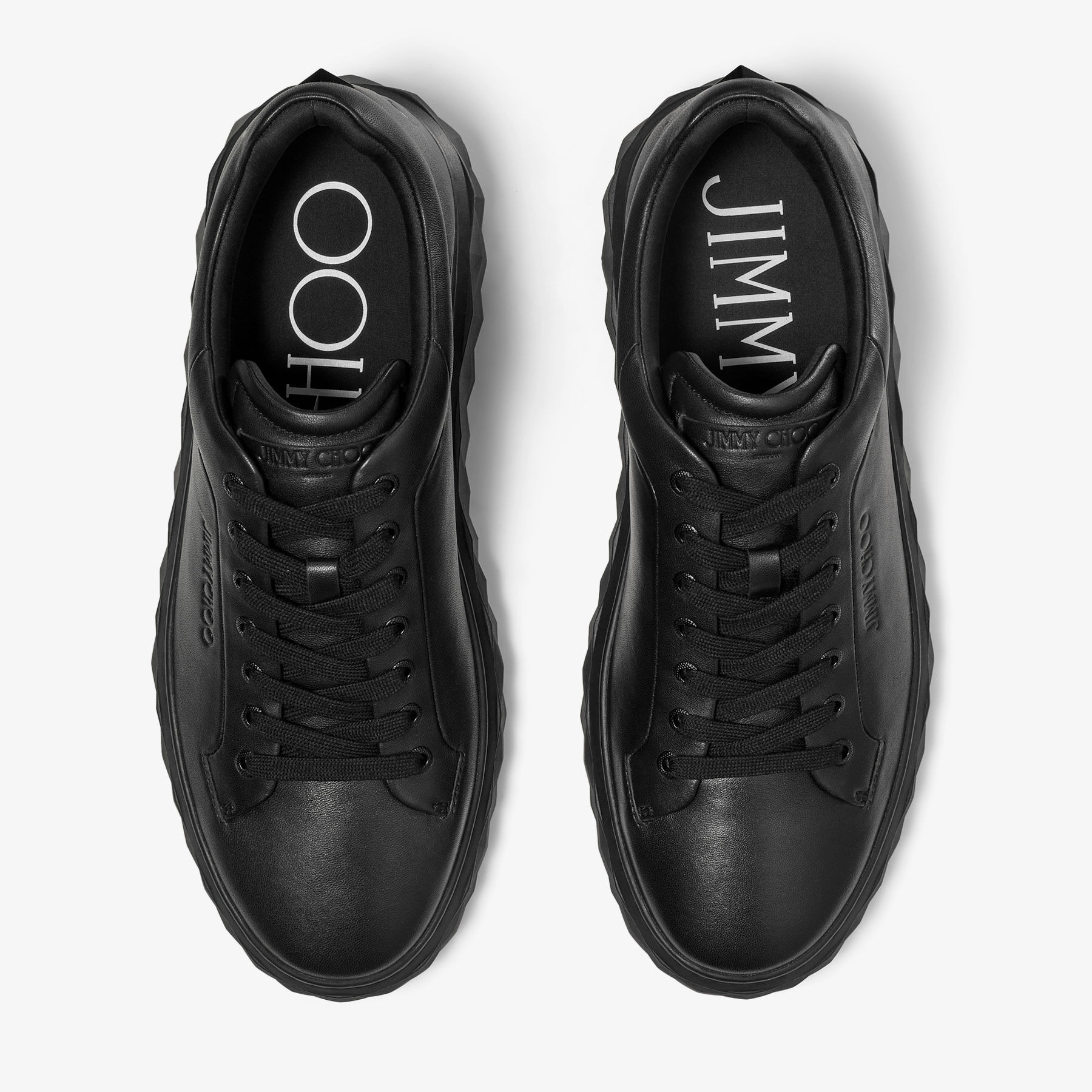 Diamond Maxi/M II
Black Nappa Leather Platform Trainers - 4