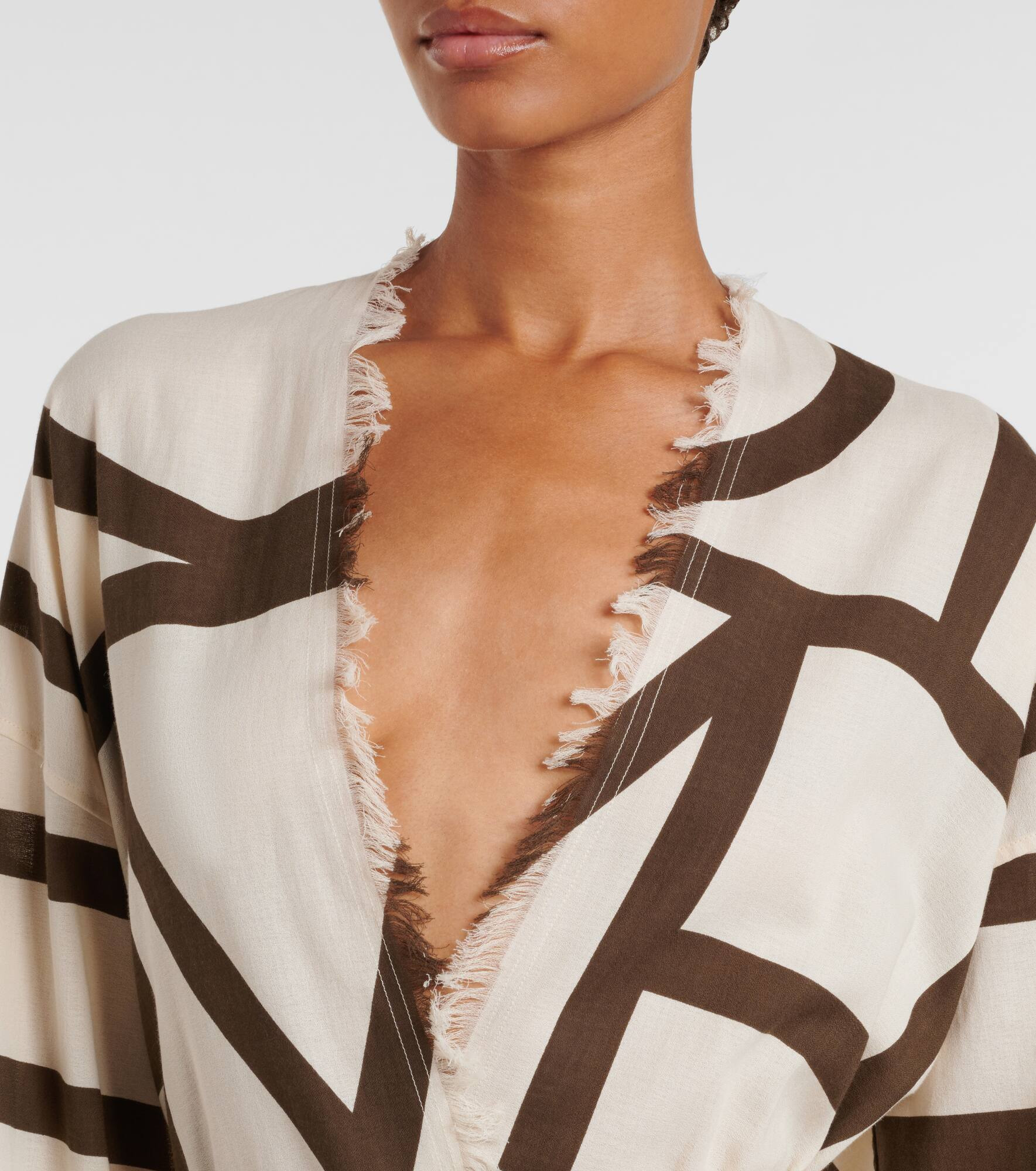 Monogram cotton beach cover-up - 4