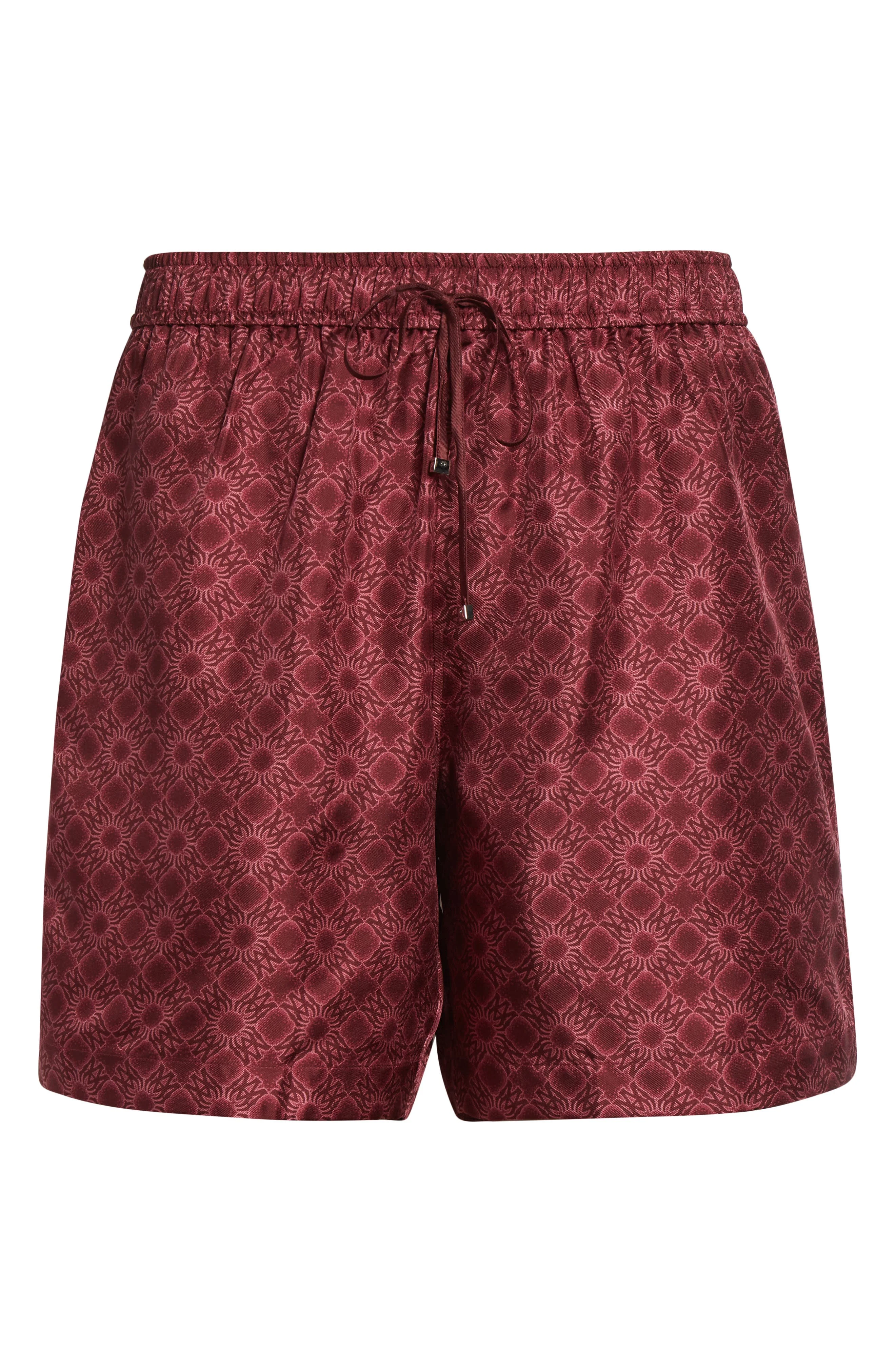 AMIRI MA Quad Silk Bowling Shorts in Wine at Nordstrom - 1