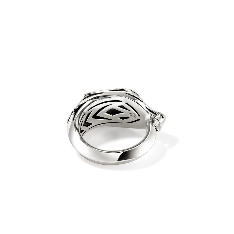 Naga Ring, Sterling Silver, Blue Sapphire 4