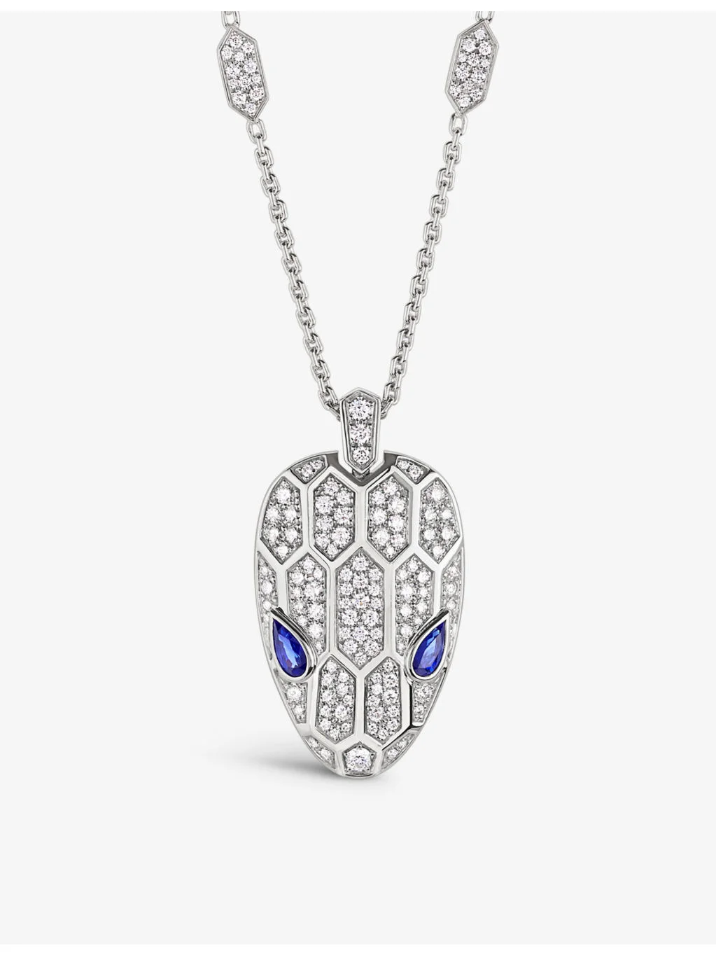 Serpenti 18ct white gold, 2.07ct brilliant-cut diamond and sapphire necklace - 1
